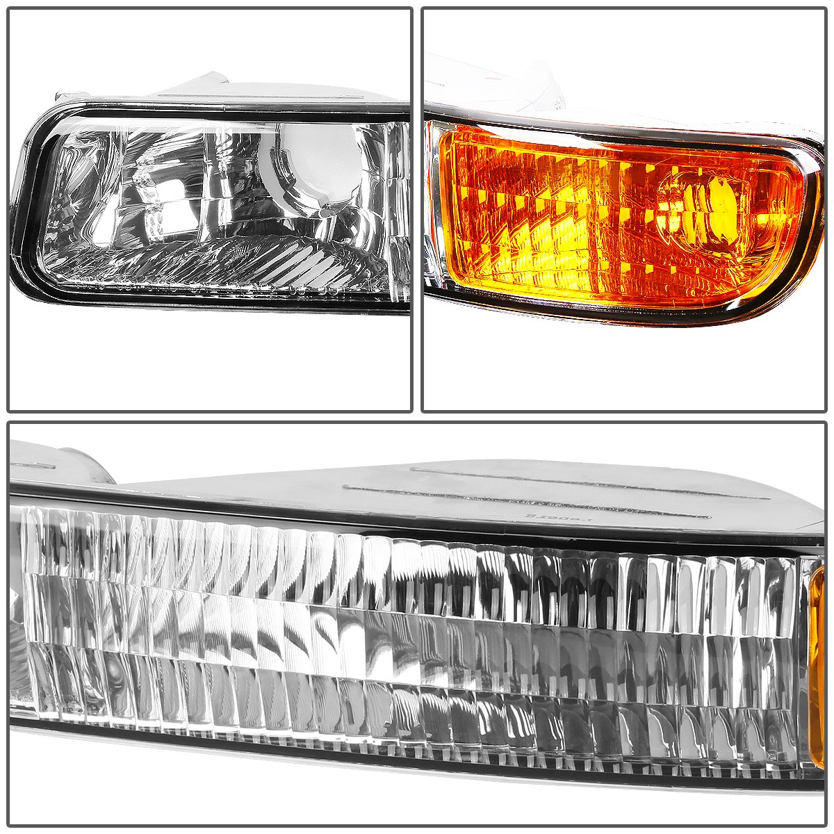 Amazon.com: DNA MOTORING HL-OEM-SIE99-4P-CH-AM Chrome Amber